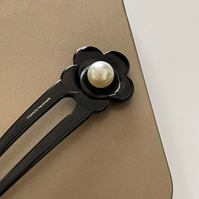 Băț de păr francez retro în formă de U Acetat de perlă de prune Agrafe de păr pentru femei Accesorii de păr Bijuterii de mireasă