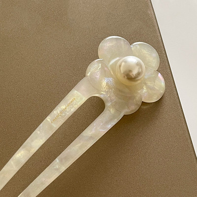 Băț de păr francez retro în formă de U Acetat de perlă de prune Agrafe de păr pentru femei Accesorii de păr Bijuterii de mireasă