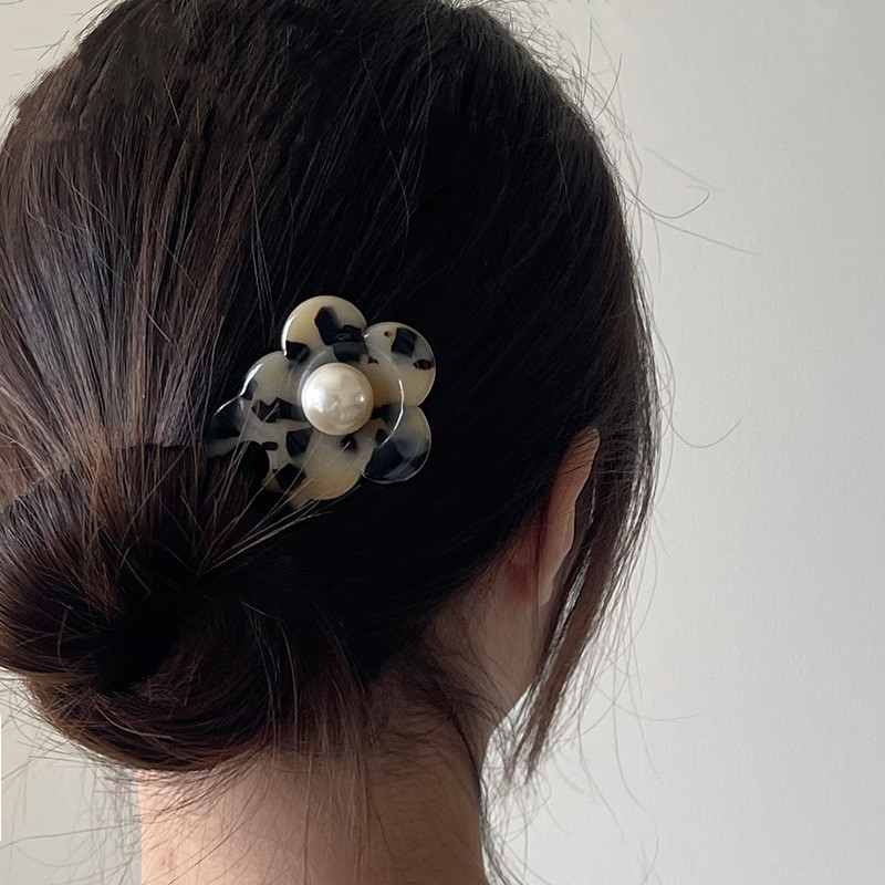 Băț de păr francez retro în formă de U Acetat de perlă de prune Agrafe de păr pentru femei Accesorii de păr Bijuterii de mireasă