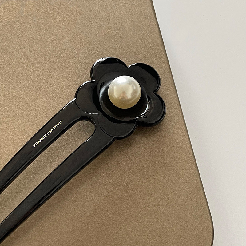 Băț de păr francez retro în formă de U Acetat de perlă de prune Agrafe de păr pentru femei Accesorii de păr Bijuterii de mireasă