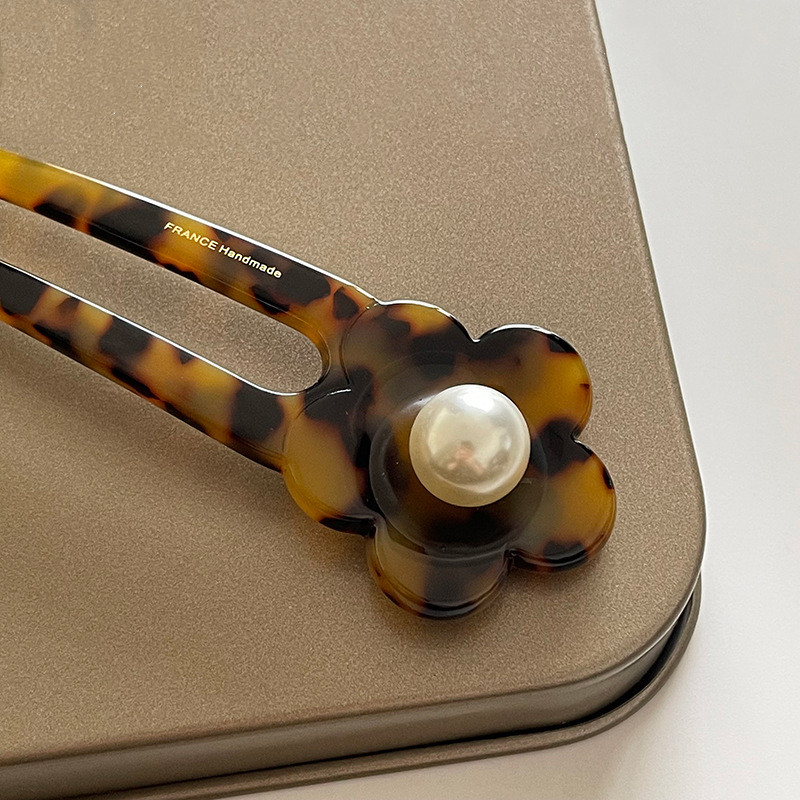 Băț de păr francez retro în formă de U Acetat de perlă de prune Agrafe de păr pentru femei Accesorii de păr Bijuterii de mireasă