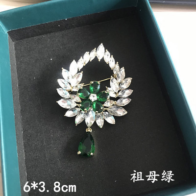 Broșe mari, vintage, de lux, cu flori de cristal, curcubeu, de culoare argintie, broșă din aliaj de plante cu strasuri, ace de petrecere pentru doamnă