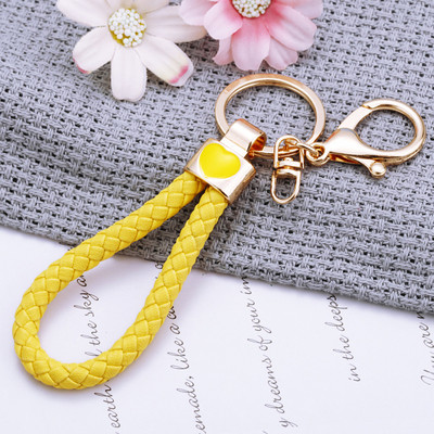 Νέο χαριτωμένο Rhinestone Simulation Fruit Small Lemon Keychain Cartoon Γυναικεία τσάντα αυτοκινήτου Δαχτυλίδι μπρελόκ K5121