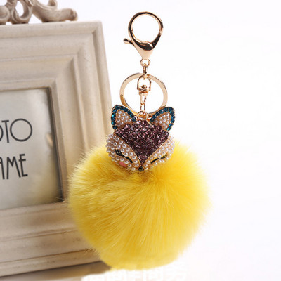 Minunat Crystal Faux Vulpe Iepure Blan Brelocuri Femei Bibeliuri Suspensie Pe Genți Pandantive Breloc Mașină Breloc Jucării Cadouri
