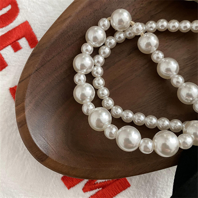 Vintage Pearl Bowknot Metal Inimă Păr Frânghie Femei Elastic Păr Benzi Suporturi pentru coadă de cal Cauciuc Fată Păr Accesorii Brățară de perle
