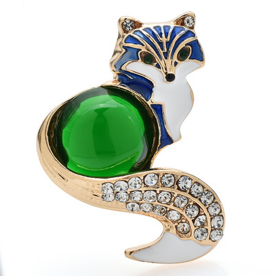 Wuli&baby Broșe noi de vulpe din rășină pentru femei, email în 4 culori, petrecere cu animale minunate, broșă casual, cadouri