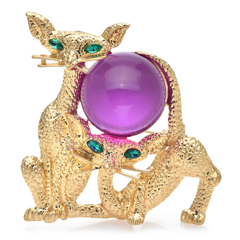 Wuli&baby Broșe noi pentru pisici din rășină pentru femei, minge de joacă în 2 culori, pisici, animale de companie, broșă de petrecere cauzală, cadouri