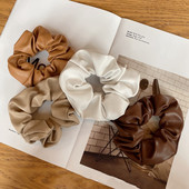 Scrunchies din piele PU de modă Bandă de cauciuc pentru păr solid pentru femei, fete, benzi elastice pentru păr, suport pentru coadă de cal, accesorii de păr la modă