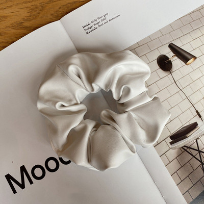 Scrunchies din piele PU de modă Bandă de cauciuc pentru păr solid pentru femei, fete, benzi elastice pentru păr, suport pentru coadă de cal, accesorii de păr la modă