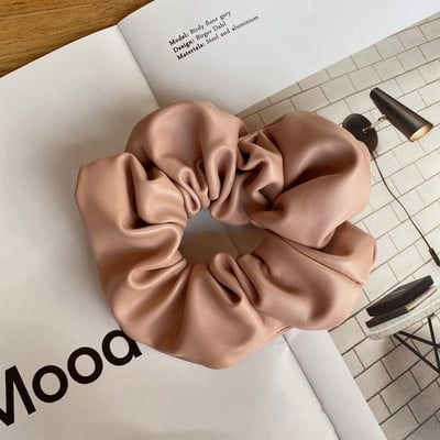 Scrunchies din piele PU de modă Bandă de cauciuc pentru păr solid pentru femei, fete, benzi elastice pentru păr, suport pentru coadă de cal, accesorii de păr la modă