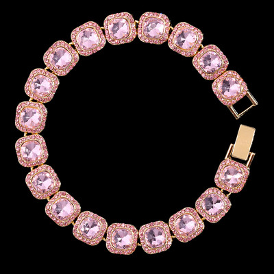 13mm Bling Iced Out Big Square Crystal Bratara de gleznă pentru femei plajă desculț, lanț de tenis de lux, bijuterii hip hop pentru picioare