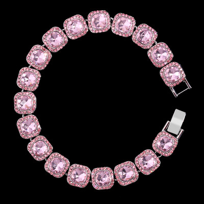 13mm Bling Iced Out Big Square Crystal Bratara de gleznă pentru femei plajă desculț, lanț de tenis de lux, bijuterii hip hop pentru picioare