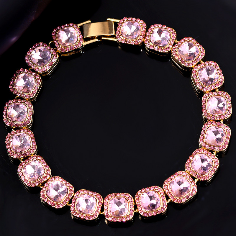 13mm Bling Iced Out Big Square Crystal Bratara de gleznă pentru femei plajă desculț, lanț de tenis de lux, bijuterii hip hop pentru picioare