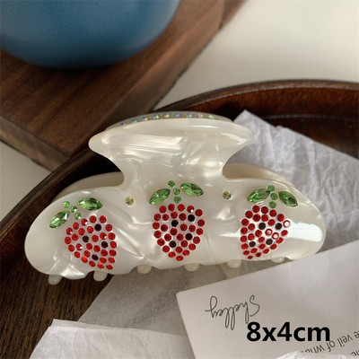 Acetat De Zircon De Lux De Epocă Gheară De Păr Fată Dulce Crab Agrafă De Păr Strasuri Floare Coprica Accesorii De Păr Pentru Femei