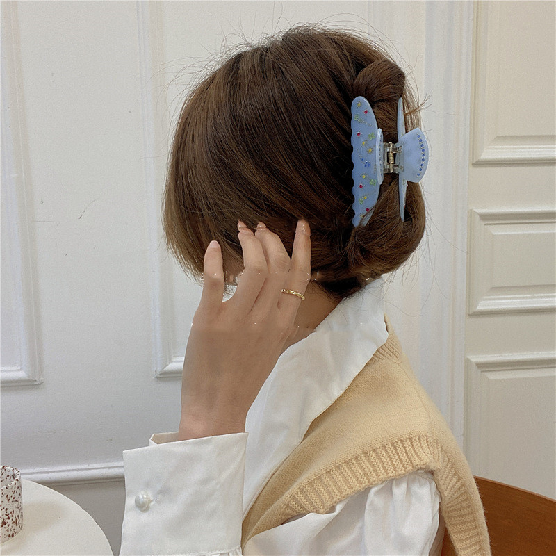 Acetat De Zircon De Lux De Epocă Gheară De Păr Fată Dulce Crab Agrafă De Păr Strasuri Floare Coprica Accesorii De Păr Pentru Femei