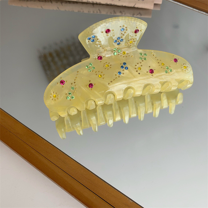 Acetat De Zircon De Lux De Epocă Gheară De Păr Fată Dulce Crab Agrafă De Păr Strasuri Floare Coprica Accesorii De Păr Pentru Femei