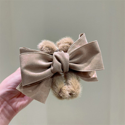 Moda coreeană de toamnă și iarnă cu fundă mare gheare de păr de pluș femei agrafe de păr elegantă hArcheie pentru capul cleme de rechin accesorii de păr pentru fete