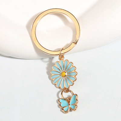 Breloc drăguț emailat, floarea soarelui, fluture, breloc de grădină, breloc pentru femei, bărbați, accesoriu pentru geantă, cadouri de bijuterii DIY