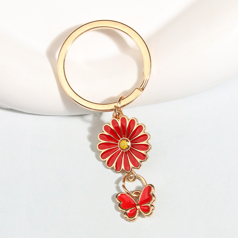 Breloc drăguț emailat, floarea soarelui, fluture, breloc de grădină, breloc pentru femei, bărbați, accesoriu pentru geantă, cadouri de bijuterii DIY