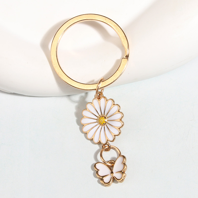 Breloc drăguț emailat, floarea soarelui, fluture, breloc de grădină, breloc pentru femei, bărbați, accesoriu pentru geantă, cadouri de bijuterii DIY