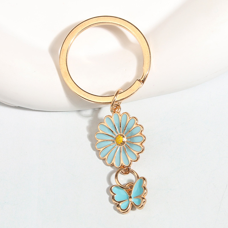 Breloc drăguț emailat, floarea soarelui, fluture, breloc de grădină, breloc pentru femei, bărbați, accesoriu pentru geantă, cadouri de bijuterii DIY