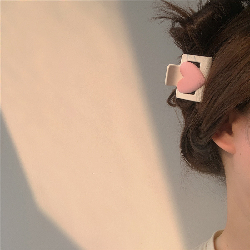 Fată de modă coreeană Gheare de păr cu inimă dulce Agrafă de păr din rășină roz Accesorii de păr pentru femei 2022 Bareta de ac de vară