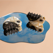 2021 Nou Yin Yang Gheare Acrilic Semicerc Negru Alb Tai Chi Agrafă de păr Agrafă Accesorii pentru păr pentru femei Accesorii pentru păr