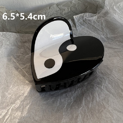 2021 Nou Yin Yang Gheare Acrilic Semicerc Negru Alb Tai Chi Agrafă de păr Agrafă Accesorii pentru păr pentru femei Accesorii pentru păr