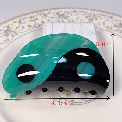 2021 Nou Yin Yang Gheare Acrilic Semicerc Negru Alb Tai Chi Agrafă de păr Agrafă Accesorii pentru păr pentru femei Accesorii pentru păr