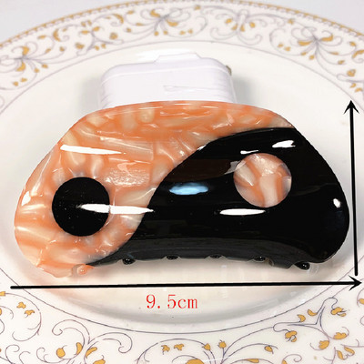2021 Nou Yin Yang Gheare Acrilic Semicerc Negru Alb Tai Chi Agrafă de păr Agrafă Accesorii pentru păr pentru femei Accesorii pentru păr