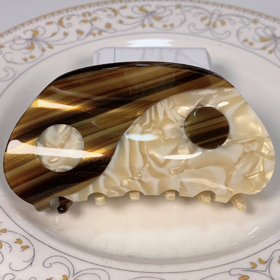 2021 Nou Yin Yang Gheare Acrilic Semicerc Negru Alb Tai Chi Agrafă de păr Agrafă Accesorii pentru păr pentru femei Accesorii pentru păr