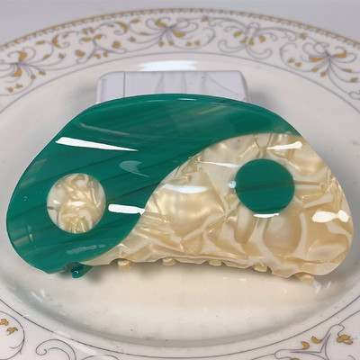 2021 Nou Yin Yang Gheare Acrilic Semicerc Negru Alb Tai Chi Agrafă de păr Agrafă Accesorii pentru păr pentru femei Accesorii pentru păr