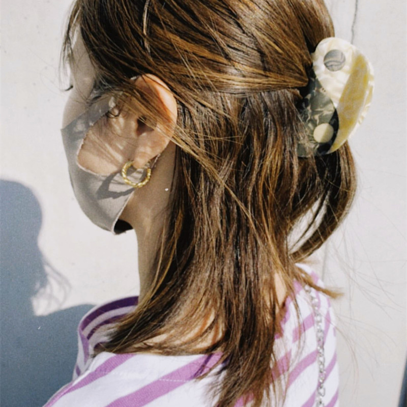 2021 Nou Yin Yang Gheare Acrilic Semicerc Negru Alb Tai Chi Agrafă de păr Agrafă Accesorii pentru păr pentru femei Accesorii pentru păr