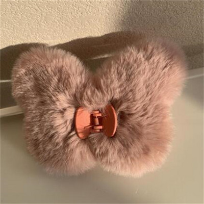 Toamnă și iarnă, pluș, verde, fluture, crab, clemă de păr, dimensiune mare, gheare de păr din blană de iepure Rex, pentru femei, accesorii de păr