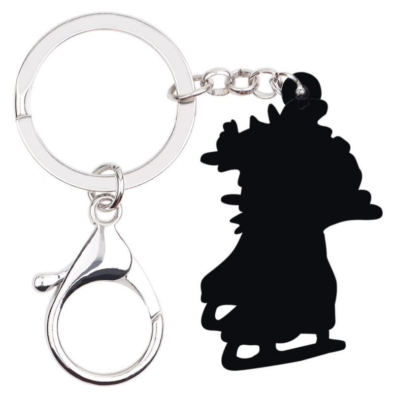 Bonsny Božićna akrilna mašna Klizaljke Cipele Privjesci za ključeve Prstenje Novčanik Auto Privjesak Nakit Žene Djevojke Poklon Dekoracije