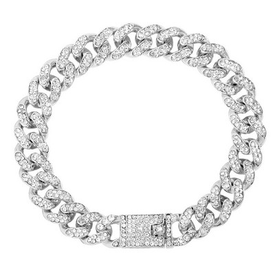 Hip hop Iced Out kubanski lanac narukvica s gležnjačama od kamenčića za žene Punk zlatno srebrna boja lančić s kristalnim karikama Nakit za stopalo