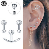 3 buc/lot Titanium 16G Inele Labret cu filet intern Cercei cartilaj Helix Rook Daith Piercing pentru ureche Bijuterii pentru femei