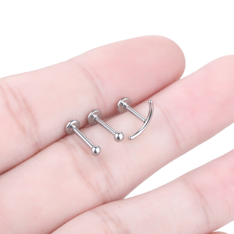 3 buc/lot Titanium 16G Inele Labret cu filet intern Cercei cartilaj Helix Rook Daith Piercing pentru ureche Bijuterii pentru femei