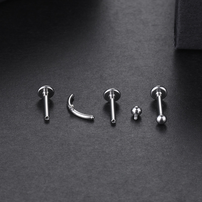 3 buc/lot Titanium 16G Inele Labret cu filet intern Cercei cartilaj Helix Rook Daith Piercing pentru ureche Bijuterii pentru femei
