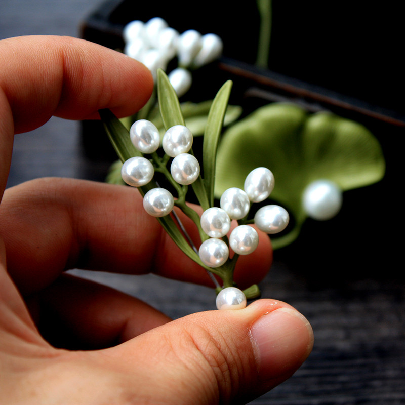 Винтидж брошки с листа от растения за жени Ретро листа Перла Гинко Брошка Игла Корсаж Класически аксесоари за бижута за парти