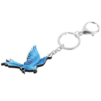 Μπρελόκ Bonsny Acrylic Blue Macaw Parrot Lovely Animal Bird Keyring Κοσμήματα για γυναίκες Παιδικά κορίτσια Μόδα διακόσμηση τσάντα δώρου