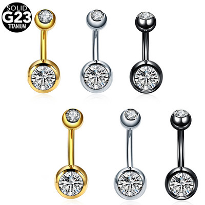 1PC Titanium piercing 14G piercing za pupak i pupak Crystal Gem Ombligo piercing Helix Viseća naušnica Piercing Nakit za tijelo