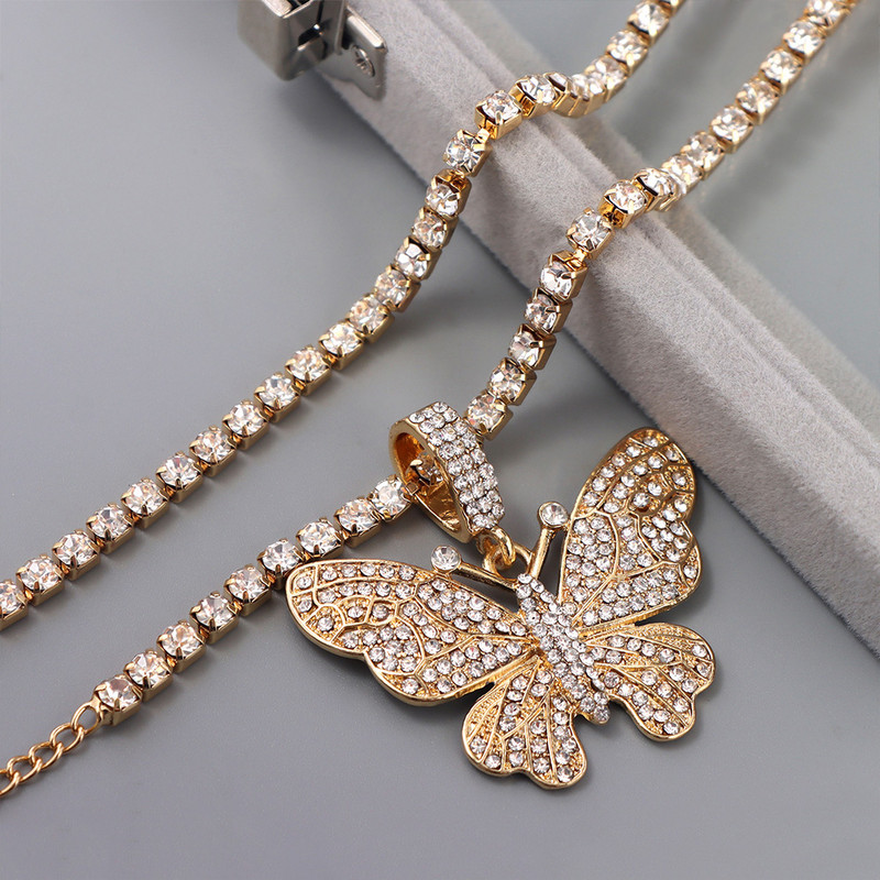 Bling teniski lanac s vještačkim kamenčićima narukvica s privjeskom s kristalnim privjeskom za žene Višeslojna narukvica s lančićem za noge i stopala Nakit