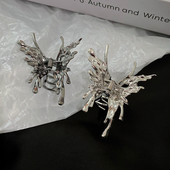 Personalitate exagerată, metal lichid, ac de păr fluture, agrafă pentru fete, agrafă minimalistă punk rechin, accesorii de păr pentru femei