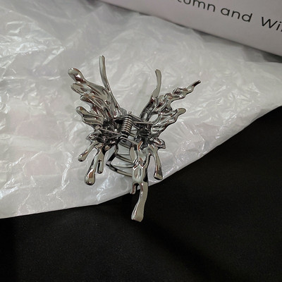 Personalitate exagerată, metal lichid, ac de păr fluture, agrafă pentru fete, agrafă minimalistă punk rechin, accesorii de păr pentru femei