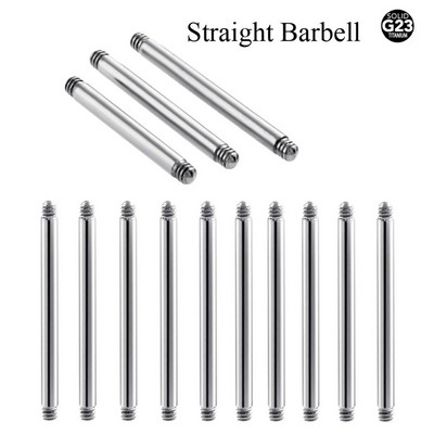 50 buc. G23 titan curbat, circular și drept, parte pentru bară, șurub, cap de filet, 16 g, 14 g, pentru buze, sprâncene, nas, cercei, piercing, bijuterii