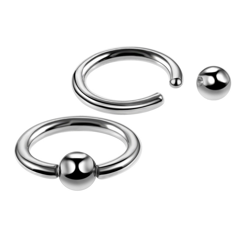 10 buc/lot Inele din titan cu margele circulare Inel pentru nas buze Labret Sprâncene Ureche Cartilaj Daith Cercei Helix Piercing Bijuterii 16G 14G