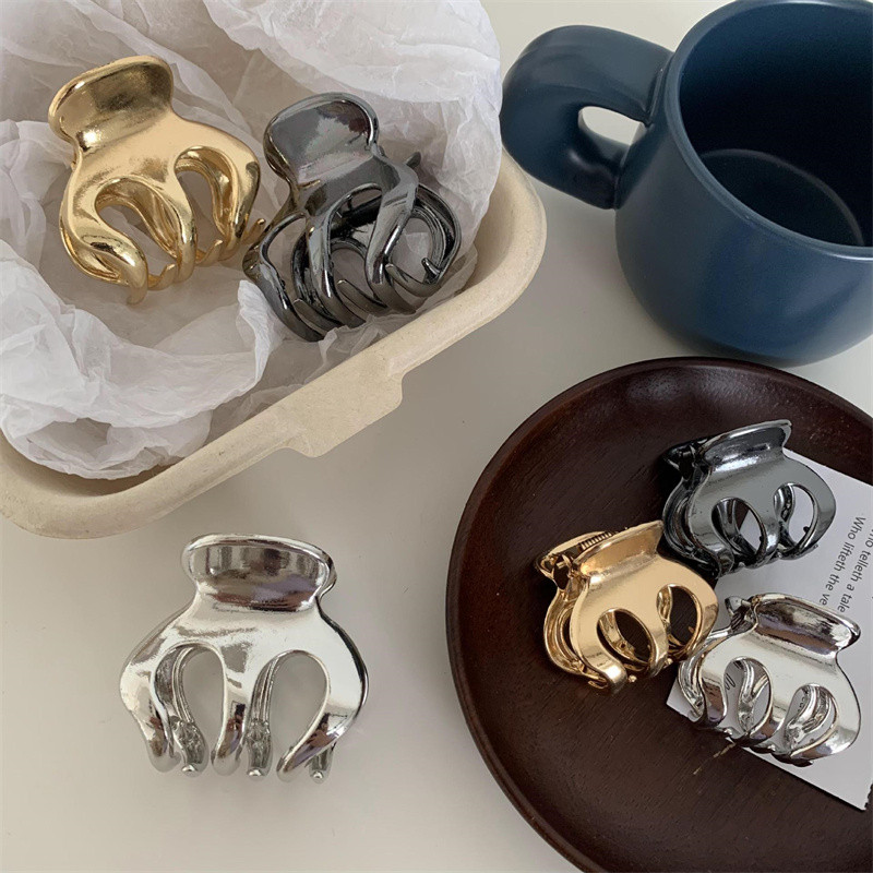 FFLACELL Clip de coadă de cal înaltă, retro, metal, geometrică, New Fashion Cool Girl Mini ac de păr Gheare de păr de dimensiuni mici