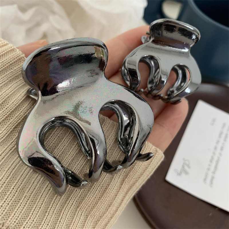 FFLACELL Clip de coadă de cal înaltă, retro, metal, geometrică, New Fashion Cool Girl Mini ac de păr Gheare de păr de dimensiuni mici