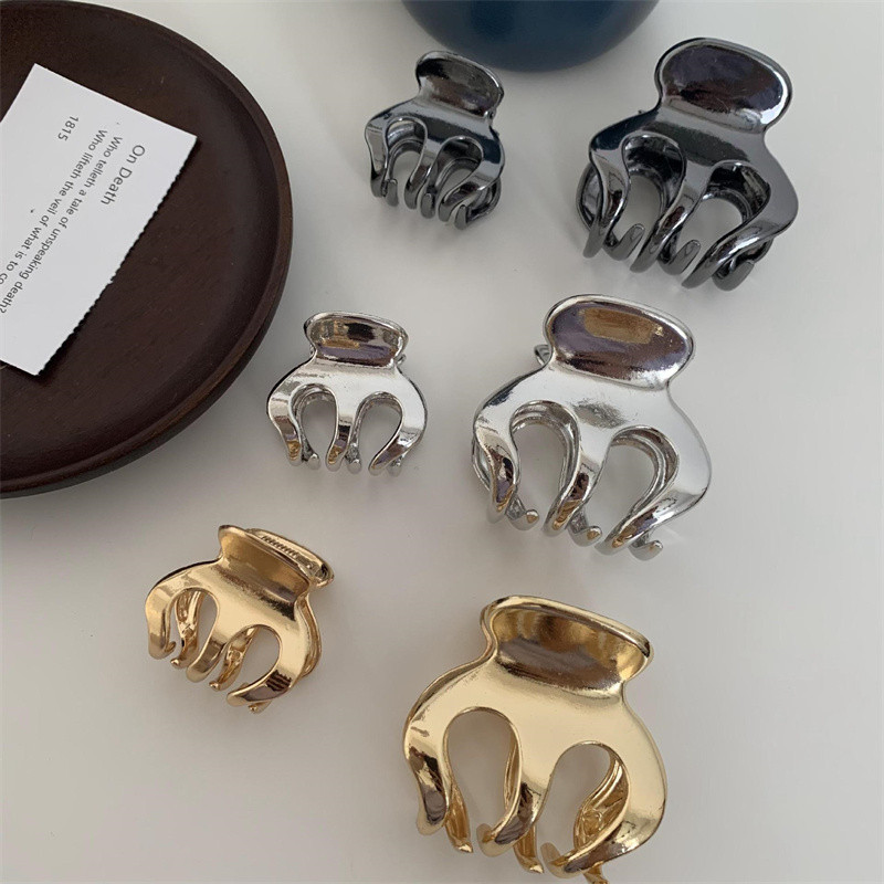 FFLACELL Clip de coadă de cal înaltă, retro, metal, geometrică, New Fashion Cool Girl Mini ac de păr Gheare de păr de dimensiuni mici